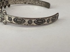Vintage Nickel Silver – NAVAJO Signed SANFORD Stamped Cuff Adjustable Bracelet