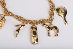 Vintage Barbie For Girls Gold Tone Charm Bracelet 7.5″ w/ Box & COA