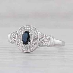 1.00Ct Split Shank Halo Oval Cut Lab-Created Sapphire Engagement Ring 925 Silver
