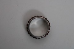 Vintage Sterling Silver Unisex Adult Garnet Ring, Signed: ST, S: 10.5