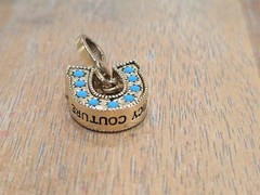 Vintage Y2K JUICY COUTURE 2004 Lucky Horseshoe Gold/Turquoise/Crystal Charm