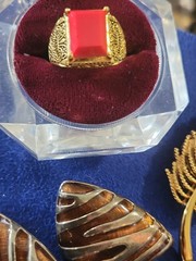 Vintage Jewelry Mixed Jewelry Lot Brooch, Earrings & Ring