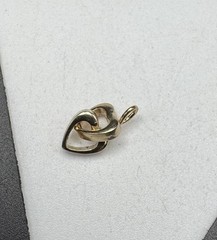Gold Filled PPC Marked Double Open Hearts Inner Locking 12.25mm Pendant 0.6g