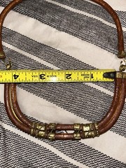 Alexis Birk Necklace Choker 1970s Brass Copper Leather Tribal Sculpture Bracelet
