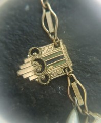Original German Art Deco 1920s Rolled Gold Enamel Necklace by Rodi & Weinenberg