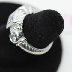 Triple Gemstone Ring Sterling Silver