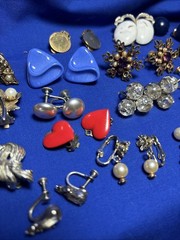 Vintage Lot Clip /Screwback Earrings Dangle Drop Huggie Crystal Pearl L26