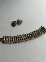 Vintage 800 Silver Filigree Bracelet & Earrings Italy
