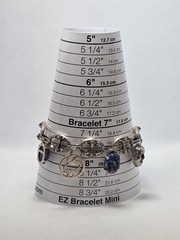 Italian Etruscan Revival 800 Silver Fob Charm Bracelet Size 7.5″ 28.6gr Lapis