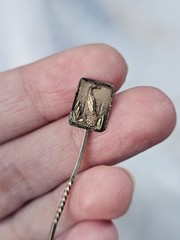 Antique Peacock Stick Pin Goldtone Untested