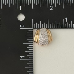 Ross Simons 925 Sterling Silver Genuine Diamond Slide Pendant Gold Vermeil 2Tone