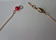 Vtg Asymetric Roxsann Charm Necklace Red Heart Cupid Anchor Crystal Bead