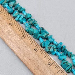 Vintage Turquoise Stone Nugget Bead Necklace 22 in 59 grams