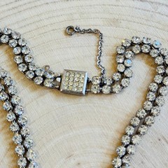 Tassel Necklace VTG Jeweled Austrian Crystal Rhinestone Art Deco Sparkly Choker