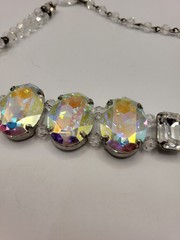 Y2K Signed TARINA TARANTINO Aurora Borealis (AB) Crystal Choker Necklace Vintage