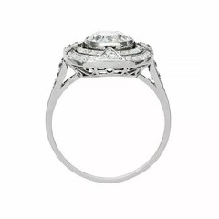 2.90Ct Art Deco Style Lab Created Diamond Anniversary 14k White Gold Finish Ring
