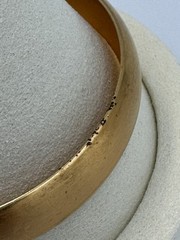 Vintage Gold Tone Bangle Set Nugget Twist Rope & Wide Satin Cuff