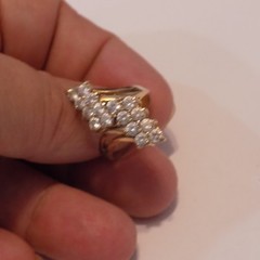 Vintage faux diamond Cocktail Ring Size 6.25, made in korea (49)