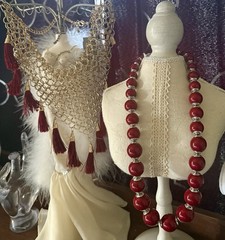 18 Pc Large Lot Vintage Costume Statement Jewelry Burgundy Green Blue Bracelets