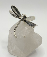 Detailed 3-D Sterling Silver 925 DRAGONFLY Brooch – Pendant Combination or Pin