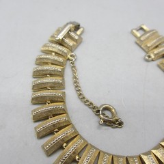 Vintage MCM Bracelet Textured Gold Tone Links Safety Chain