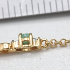 Tiny delicate Gold tone chain links 6 3/4″ Bracelet w/4 round Peridot stones