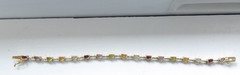 FAS Gold Over 925 Sterling Silver Multi-Gemstone Bracelet