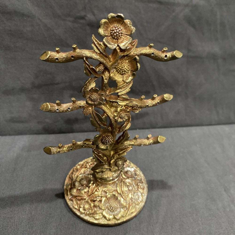 Hollywood Regency 1940s 1950s vintage earring holder 5″ by Matson Stamped BK350