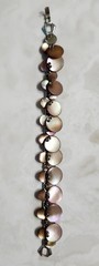 Vintage 1970s Mother of Pearl (MOP) Overlapping Disc Link Bracelet RARE