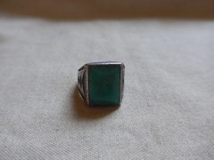 Vtg Native American Sterling Silver Turquoise Ring Bell Trading Post Size 8.5