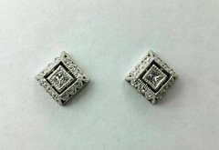 Art Deco Vintage Lab Created Diamond Woman’s Special Antique White Gold Finish