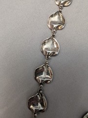 Vintage Anne Dick Sterling Silver 925 Disc Necklace w Hook Clasp – 18″