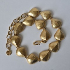 Vintage Givenchy Necklace 1980s Gold Tone Textured Dome