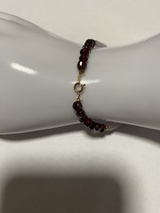 14kt Rose Quartz Garnet Necklace 16” Bracelet 6.5” Set