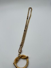 Vintage Gold Tone Rope Knot Pendant Necklace