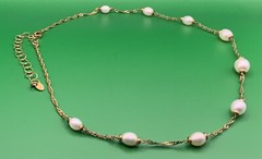 Bronze H Italy Cultured Pearl Gold Tone ChainNecklace