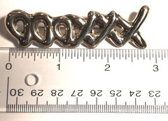 Vintage 1980s X and O Abstract Modern Art Puffy Sterling Silver Pin Brooch 14.9g