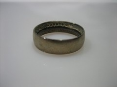 925 Sterling Antique 1942 Australia Shilling Ring Band Size 3.75