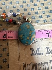 Bohemian Natural Stone Gem Pendant Necklace Turquoise Pendant ￼