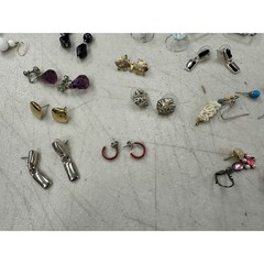 Vintage Estate Gold Silver Tone Clip On Hoop Stud Dangle Drop Earring Lot of 64