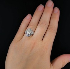 White Diamond 3.10 Ct Art Deco Vintage Wedding Ring 925 Sterling Silver
