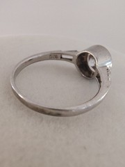 Sterling Silver Bezel Set Round CZ Tapered Baguette Solitaire Ring Size 8.75 925
