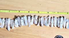 ~14.5 INCH OBLONG NATURAL WITH IMPERFECTIONS PEARL STERLING SILVER NECKLACE X13L