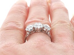Antique 3.00Ct Diamond and Platinum Trilogy Ring Circa 1915