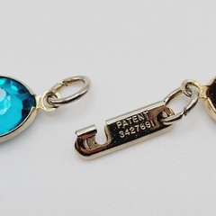 Choker Multicolor Crystal Station Gold Tone Patented Side Clasp Necklace 14.5 In