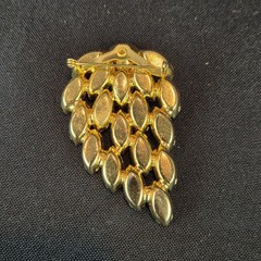 Pink, Smoky Gray, Aurora Borealis Rhinestones Unsigned Pin Brooch