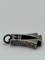 Vintage Cinruss Creations Modernist Sterling Silver Owl Charm Pendant