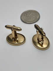 Vintage Krementz Oval 14K Gold Overlay Smooth Oval Minimalist MCM Cufflinks