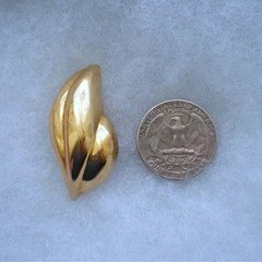 LARGE BOLD Vintage 1970-1990 Solid 14K Yellow Gold Omega Back Earrings 13.1 g.