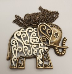 Vintage Style Elephant Charm Lot Pendant Necklace Boho Antique Bronze Silver 6pc